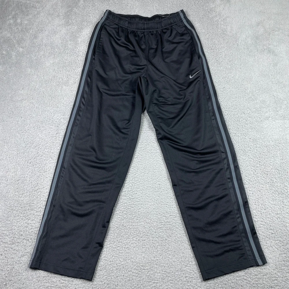 Nike Training Track Pants Mens Medium‎ Black Gray Striped 480238-010 Athletic